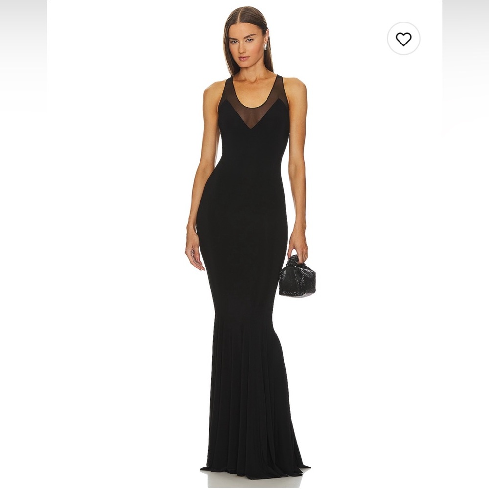Norma Kamali Racer Fishtail Gown in Black